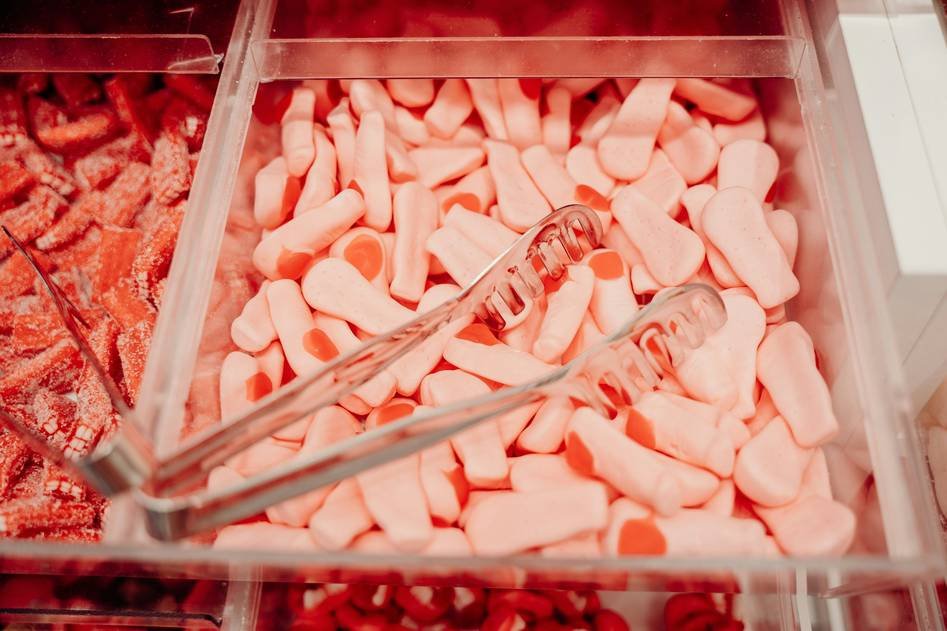 Kitchen setup with candy thermometer and ingredients